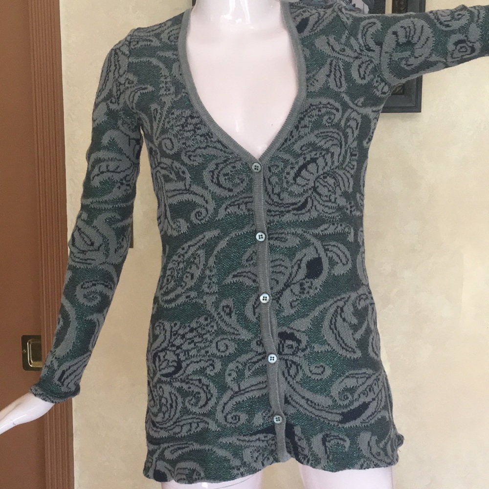 Cecilia Prado Green Metallic Cardigan